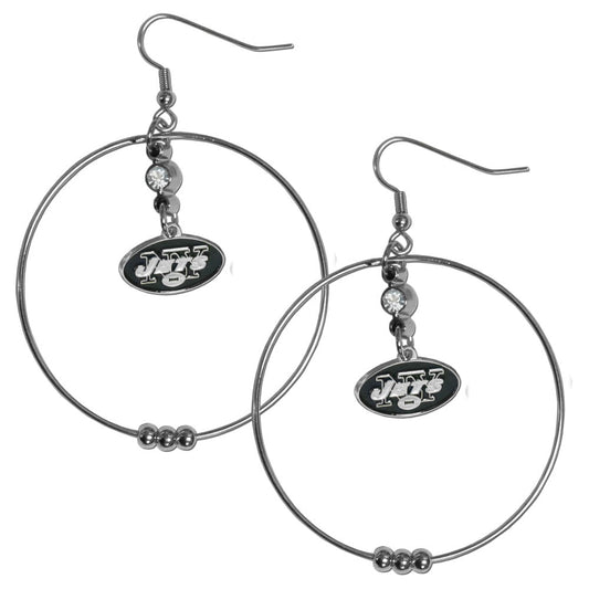 New York Jets 2" Hoop Earrings
