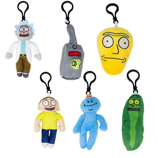 Rick and Morty Mystery Backpack Keychain Charm Blind Box Series, Rick, Morty, Pickle Rick, Mr. Meeseeks, Cromulon, or a Portal Gun