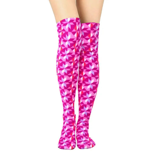 Over The Knee Fleece Socks - Kaleidoscope