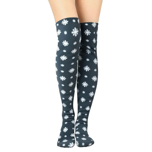 Over The Knee Fleece Socks - Snow