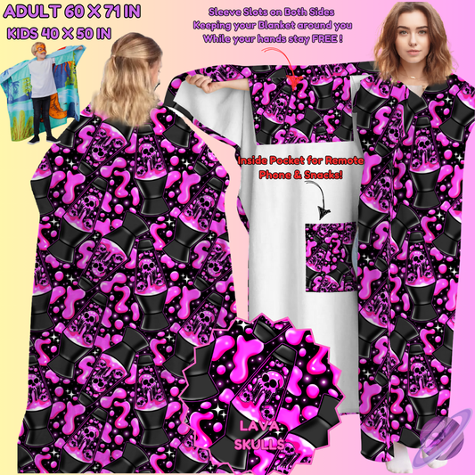 WEARABLE THROW RUN-LAVA SKULLS-PREORDER CLOSING 8/31-  ETA LATE NOV./EARLY DEC.