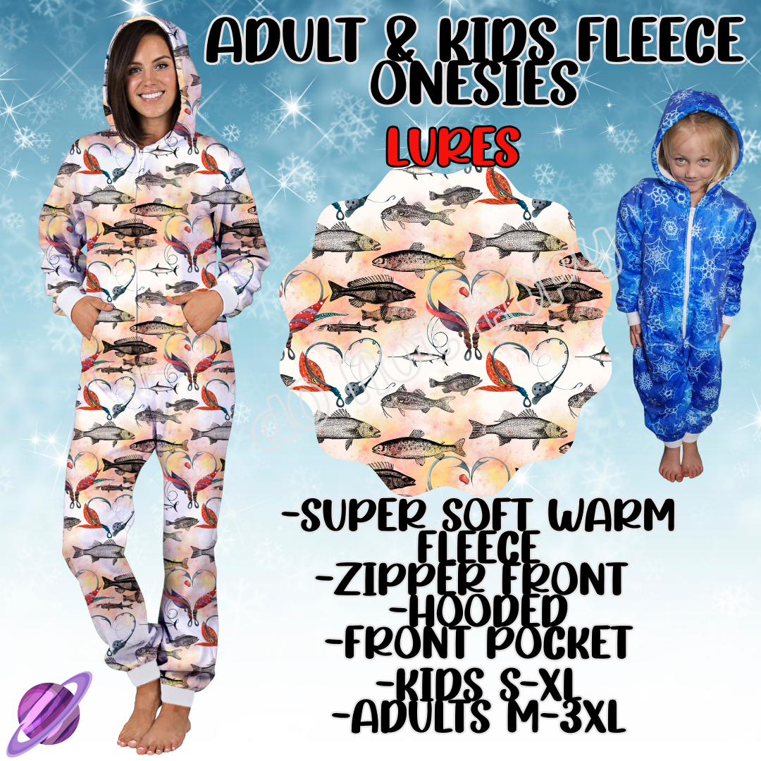 LURES - ADULT & KIDS FLEECE ONESIES CLOSING 9/28