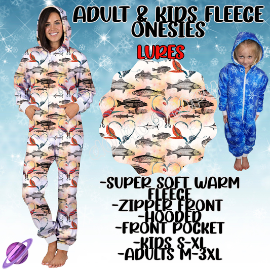 LURES - ADULT & KIDS FLEECE ONESIES CLOSING 9/28