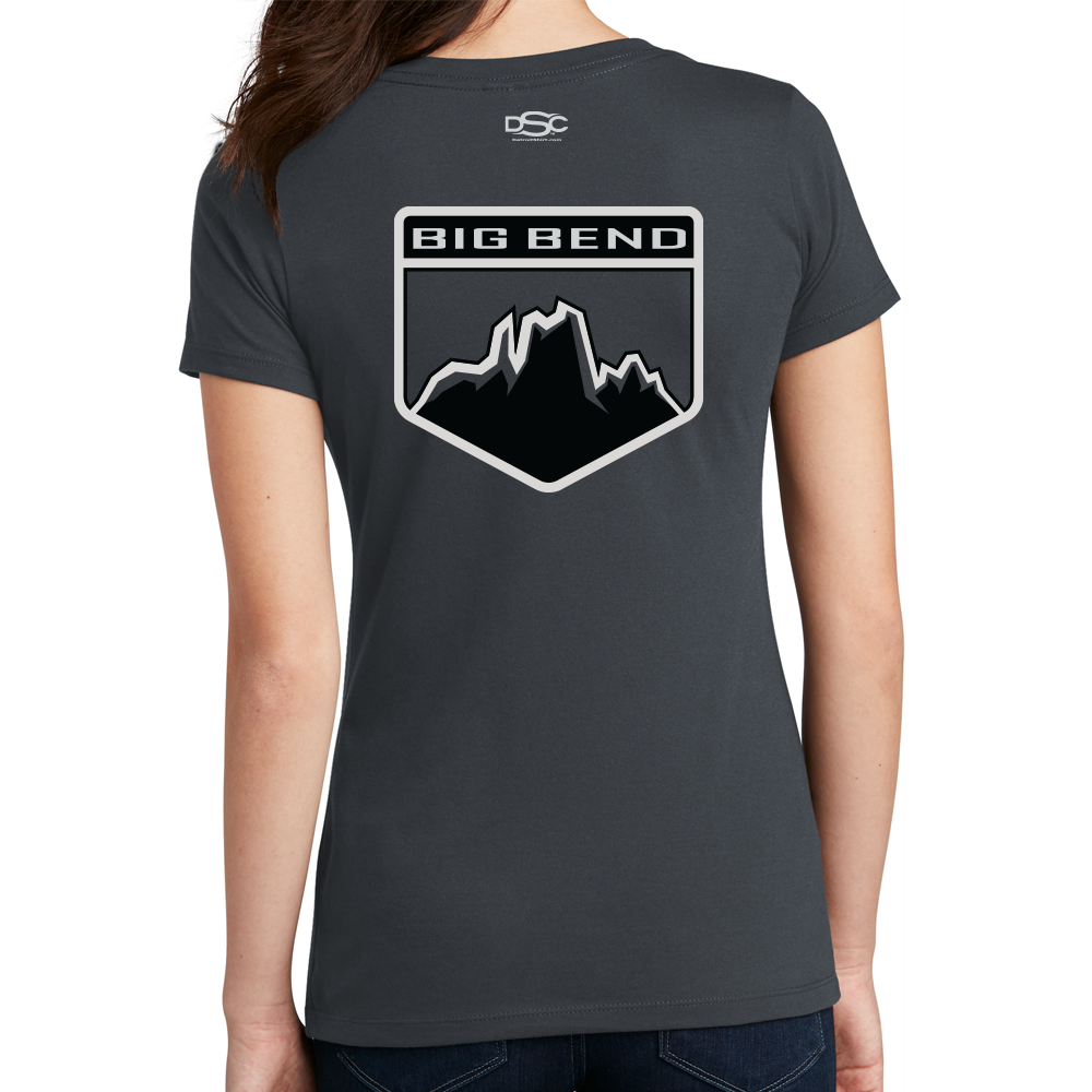 Ladies Ford Bronco Big Bend V-Neck - Charcoal