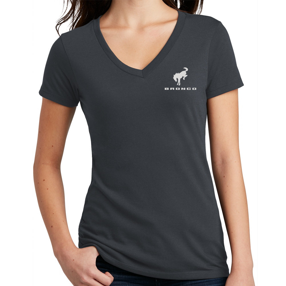 Ladies Ford Bronco Big Bend V-Neck - Charcoal
