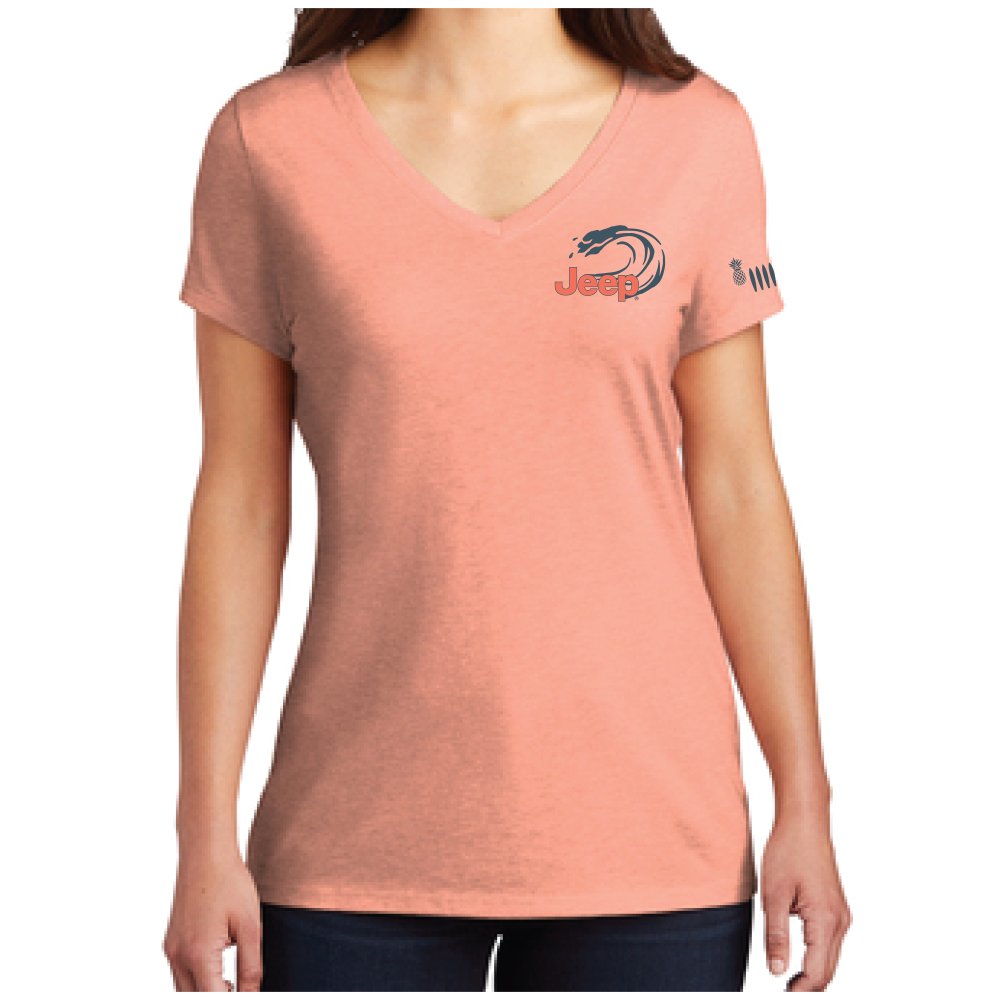 Ladies Jeep® Beachin' Good Time V-neck - Heather Peach - FINAL SALE