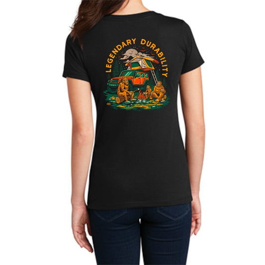 Ladies Jeep® Sasquatch Family V-neck - Black
