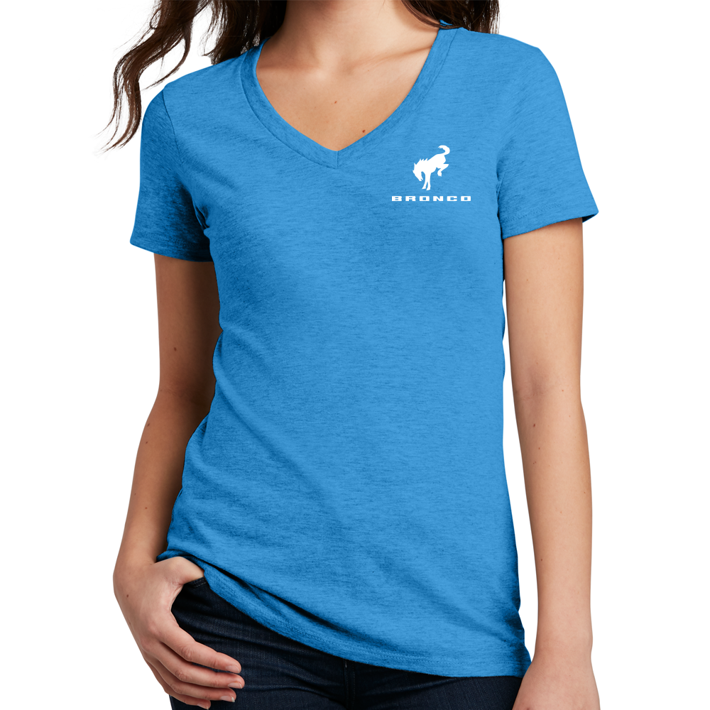 Ladies Ford Bronco Outer Banks V-Neck - Heather Turquoise