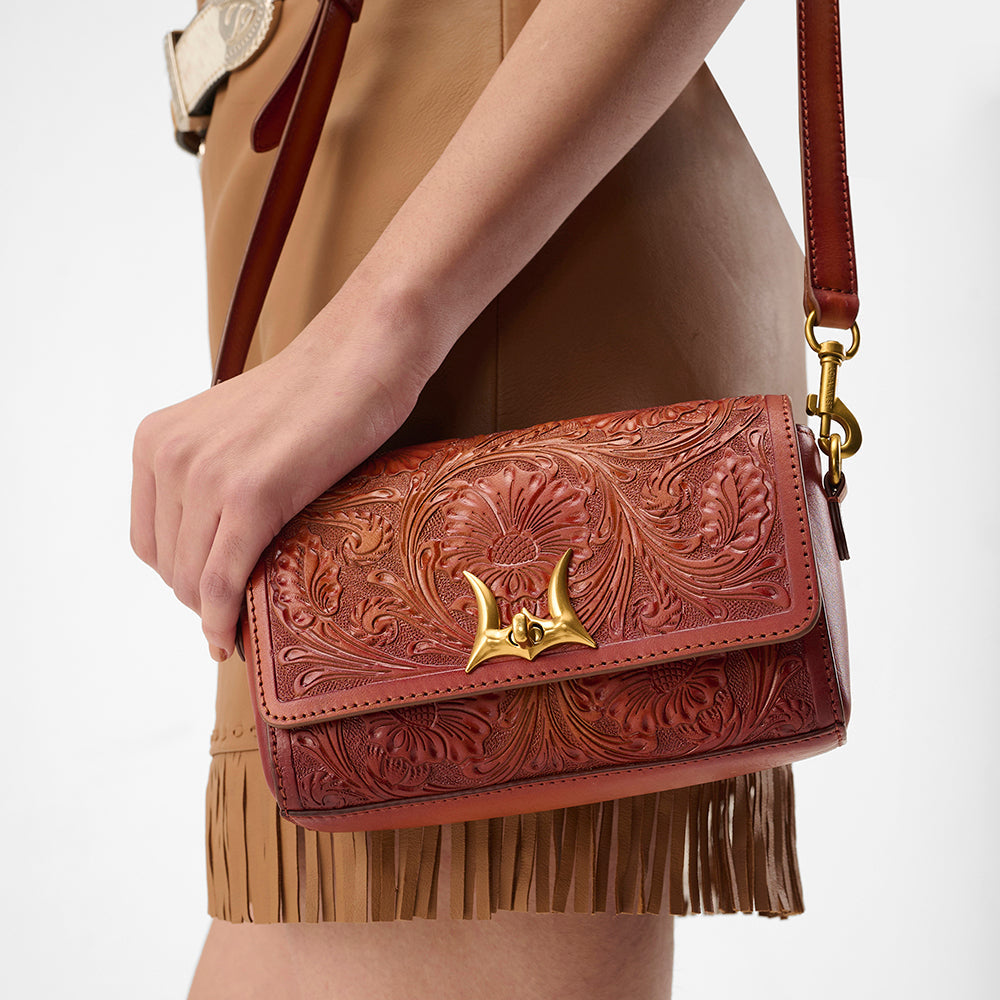 Loyal West SAVI MINI BAG IN  HANDTOOLED LEATHER