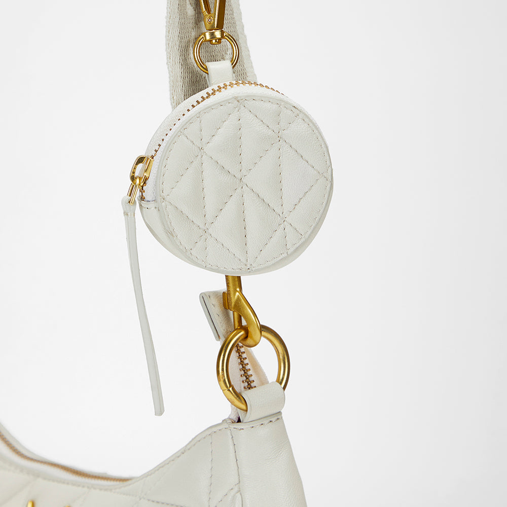 Loyal West JOE QUILTED NAPPA LEATHER BAG-WHITE