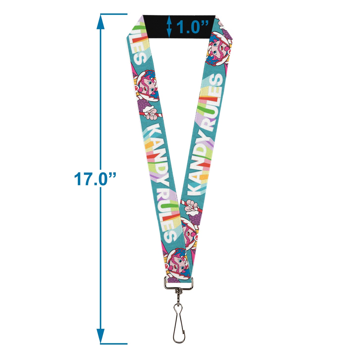 Lanyard - 1.0" - Candy Land KANDY RULES King Kandy Pose Teal/Multi Color