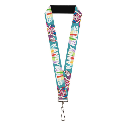 Lanyard - 1.0" - Candy Land KANDY RULES King Kandy Pose Teal/Multi Color