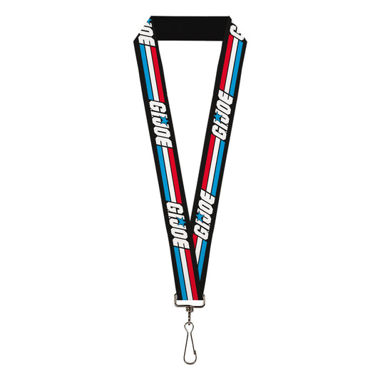 Lanyard - 1.0" - GI JOE Title Logo Stripe Black/Red/White/Blue