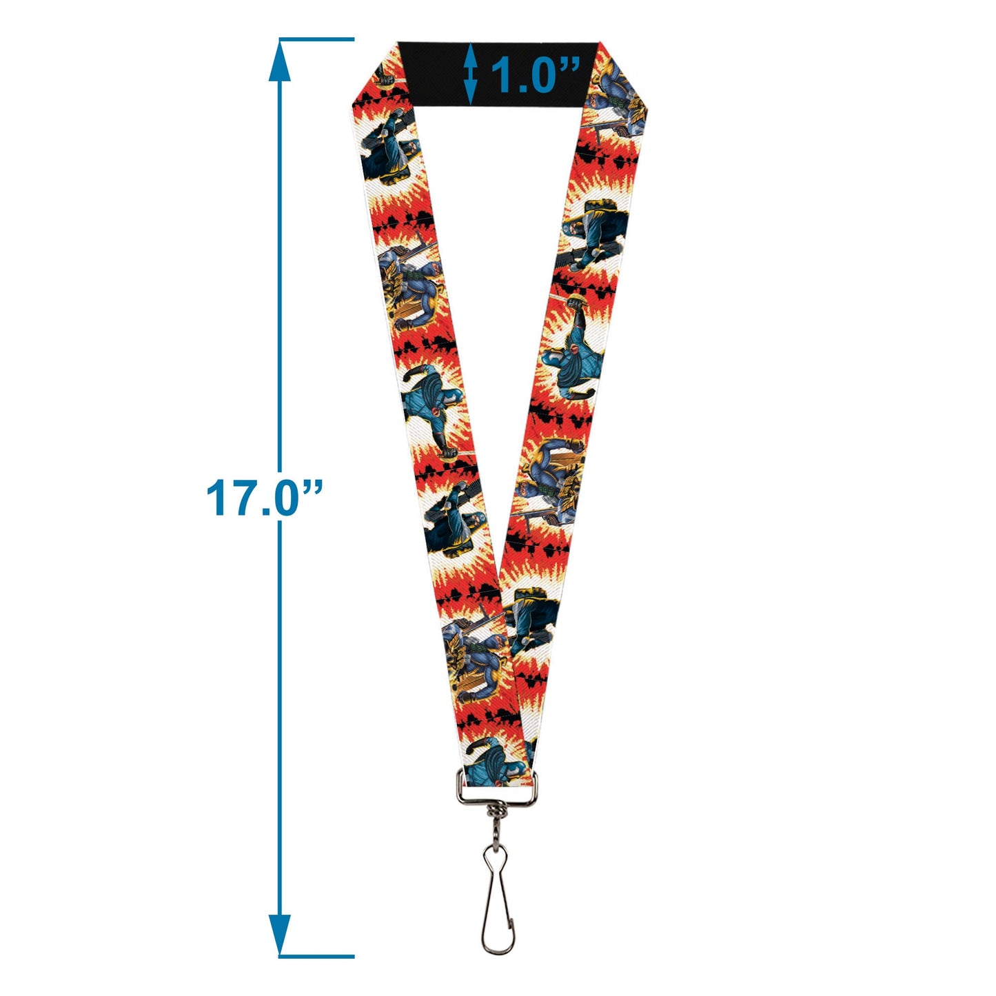 Lanyard - 1.0" - GI Joe Retro Footloose Flash Air Tight Character File Card Explosion Poses