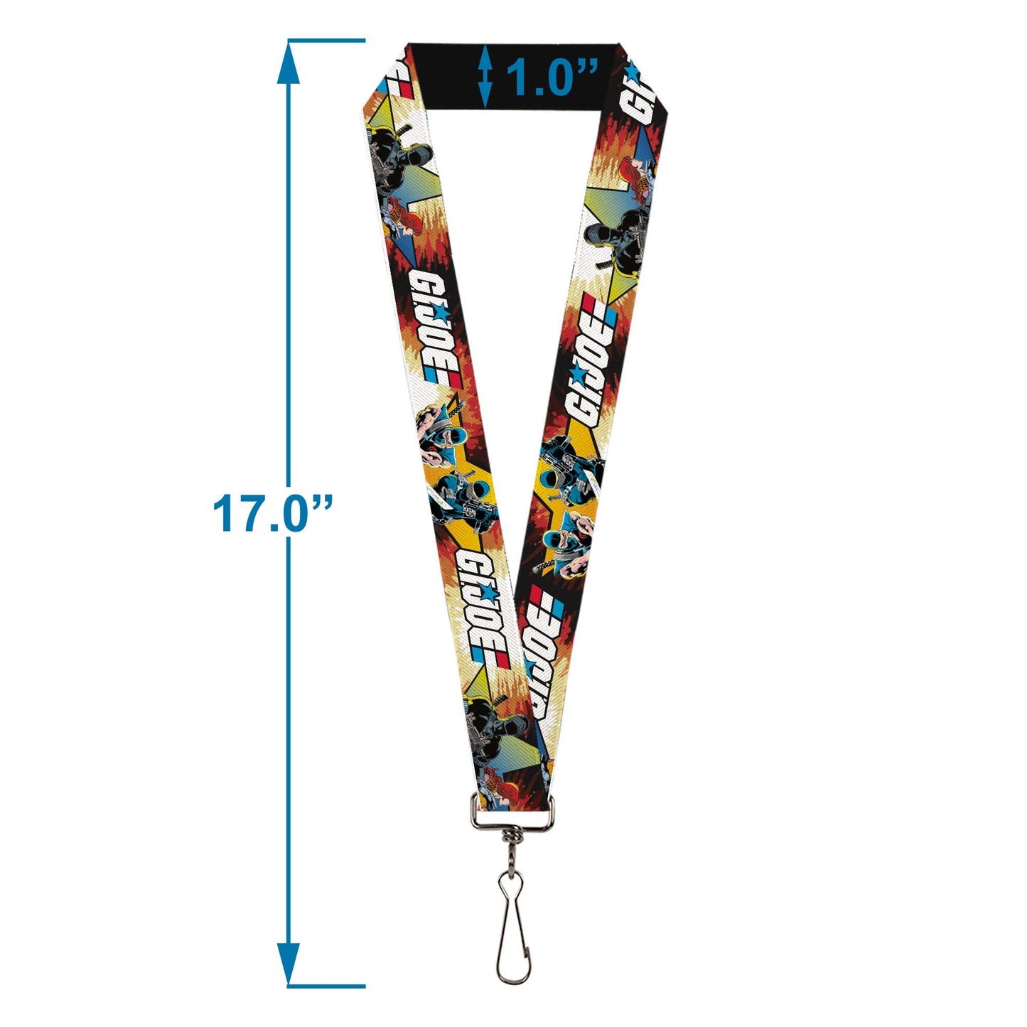 Lanyard - 1.0" - GI JOE Storm Shadow Snake Eyes and Scarlett Comic Cover Poses Explosion