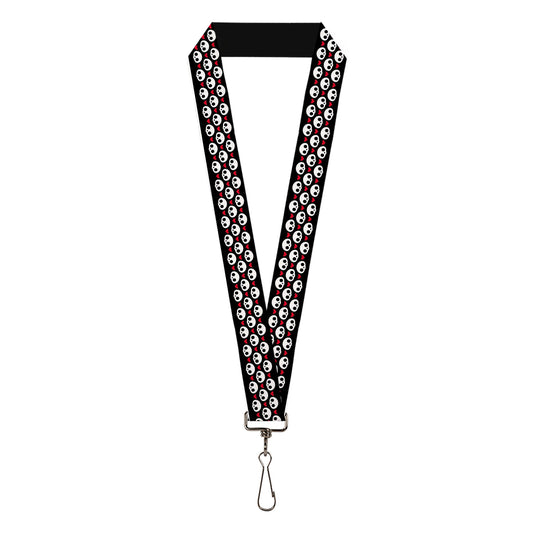 Lanyard - 1.0" - Skelanimals Face Logo and Heart Black/White/Red