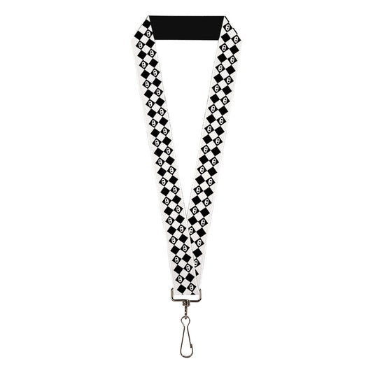 Lanyard - 1.0" - Skelanimals Face Logo Checker White/Black
