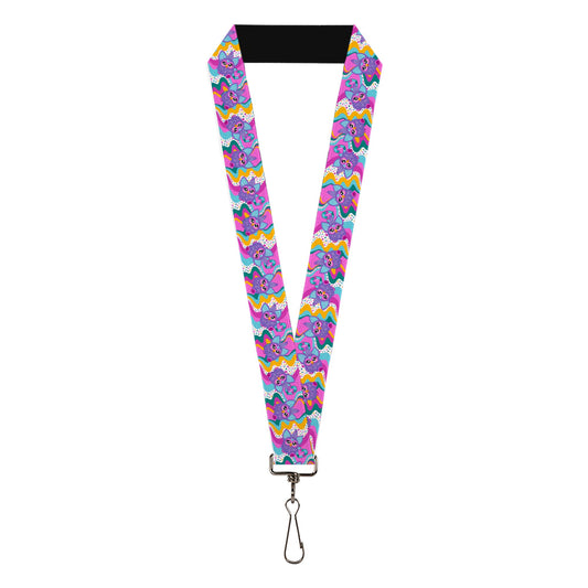 Lanyard - 1.0" - Furby Purple Dancing Pose Collage Multi Color