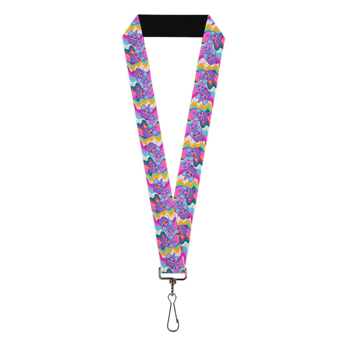 Lanyard - 1.0" - Furby Purple Dancing Pose Collage Multi Color