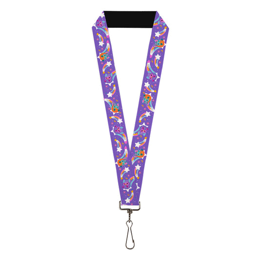 Lanyard - 1.0" - Furby Orange and Purple Jumping Rainbow Slide Black/Multi Color