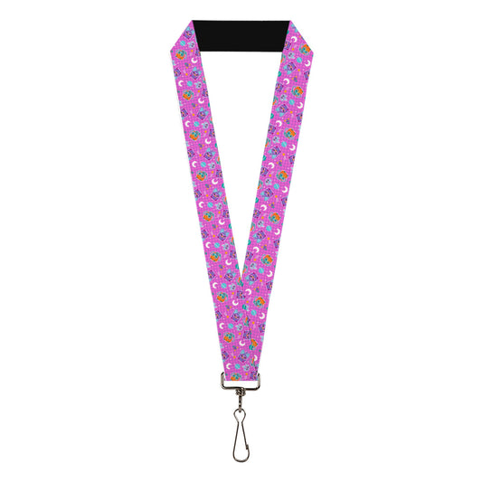 Lanyard - 1.0" - Furby and Furblets Galaxy Grid Collage Pink/Purple