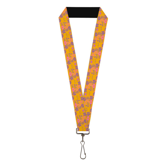 Lanyard - 1.0" - Furby Furbish Phrases and Icons Orange/Pink/Purple