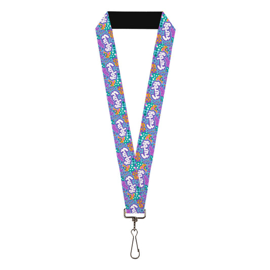 Lanyard - 1.0" - FURBY Title Logo and Fur Prints Collage Multi Color/White