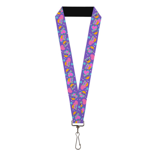 Lanyard - 1.0" - Fuby Furbmojis and Icons Collage Purple/Blues/Pinks