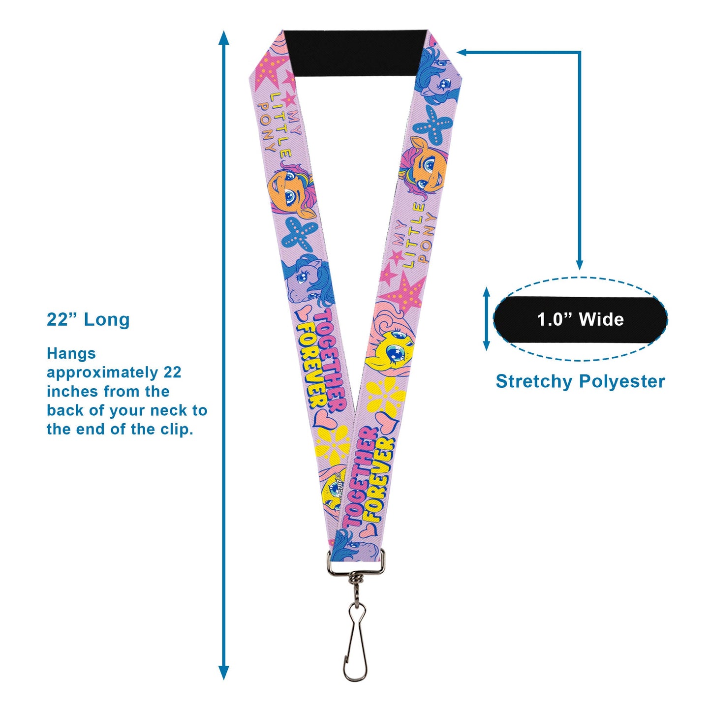 Lanyard - 1.0" - MY LITTLE PONY Three Ponies TOGETHER FOREVER Multi Color