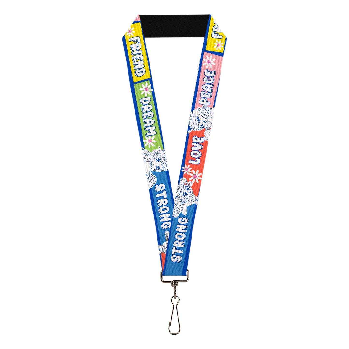 Lanyard - 1.0" - MY LITTLE PONY Three Ponies Trait Text Blocks Blue/Multi Color