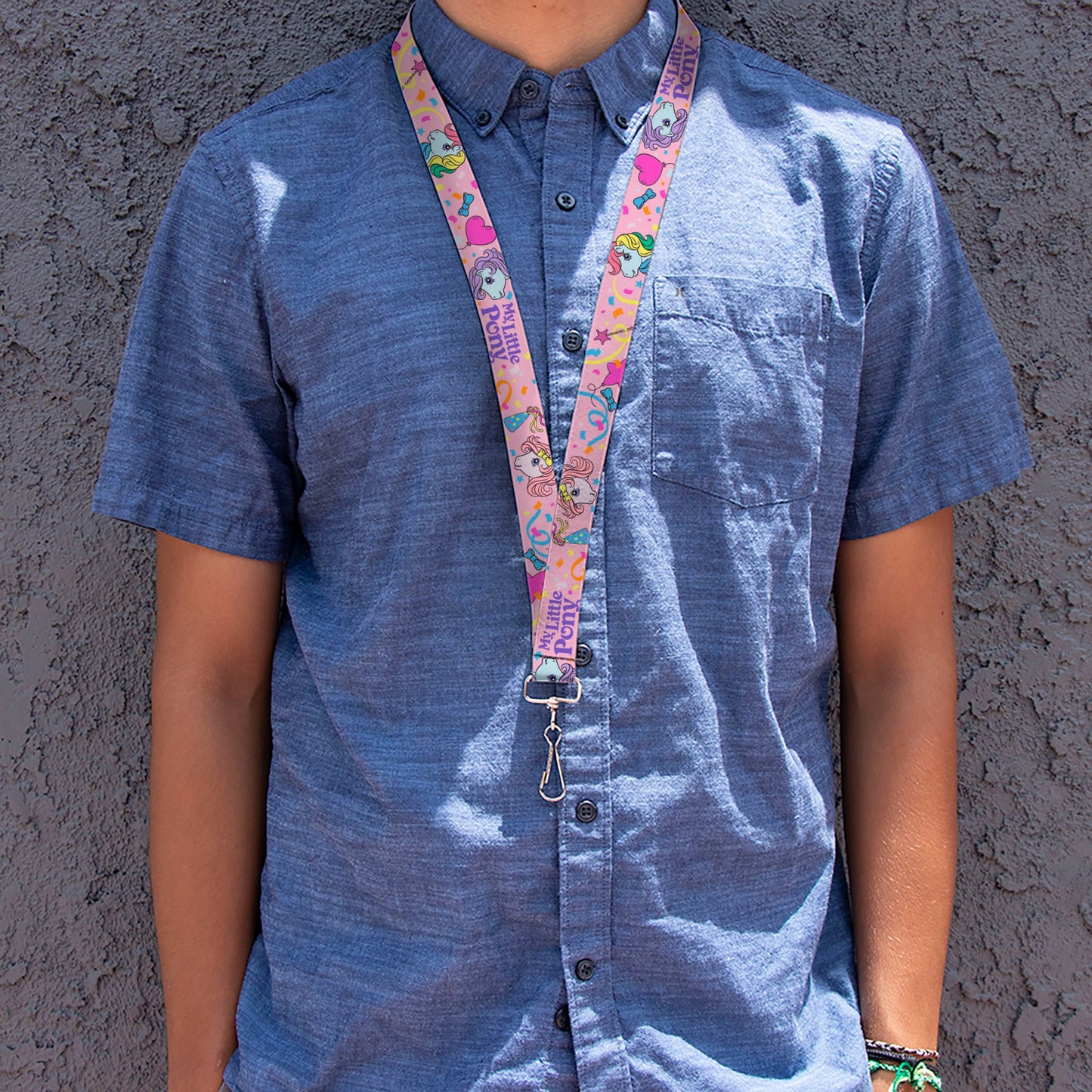 Lanyard - 1.0" - MY LITTLE PONY Three Pony Confetti Party and Title Logo Pink/Multi Color