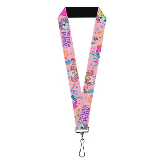 Lanyard - 1.0" - MY LITTLE PONY Three Pony Confetti Party and Title Logo Pink/Multi Color