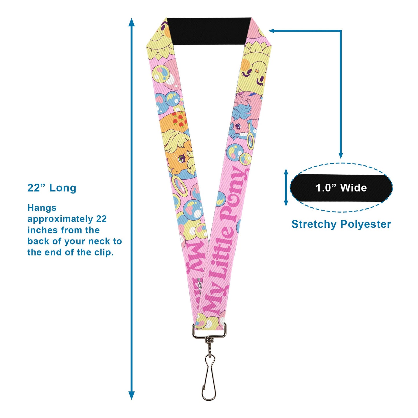 Lanyard - 1.0" - MY LITTLE PONY Two Pony Sunshine Bubbles and Title Logo Pink/Multi Color