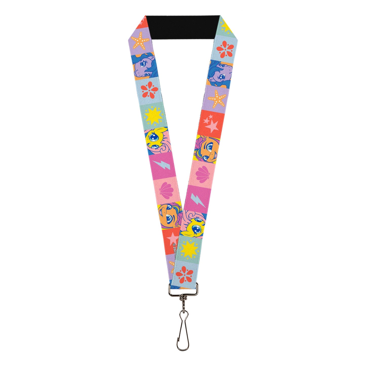 Lanyard - 1.0" - My Little Pony Faces and Cutie Mark Blocks Multi Color