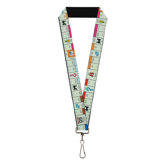 Lanyard - 1.0" - Monopoly British UK Game Board Space Blocks