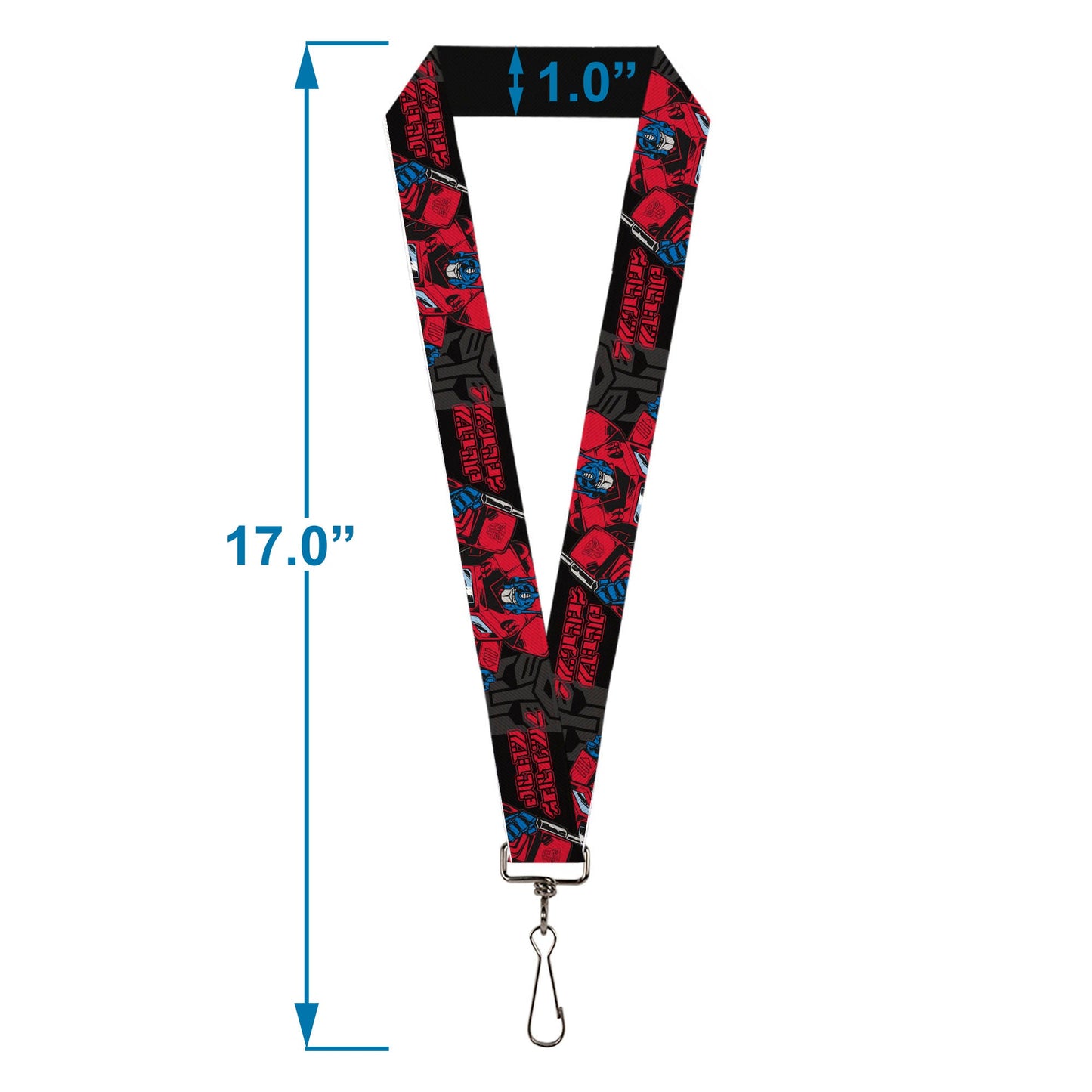 Lanyard - 1.0" - Transformers Generations Optimus Prime Pose and Autobot Icon Black/Gray/Red