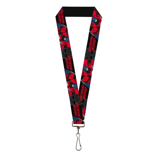 Lanyard - 1.0" - Transformers Generations Optimus Prime Pose and Autobot Icon Black/Gray/Red