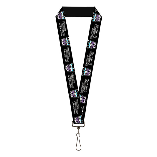 Lanyard - 1.0" - TRANSFORMERS Decepticons Cybertronian Icon Black/Grays/Purples