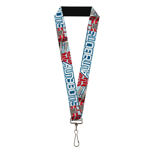 Lanyard - 1.0" - Transformers AUTOBOTS Optimus Prime Semi Truck Collage Light Blue