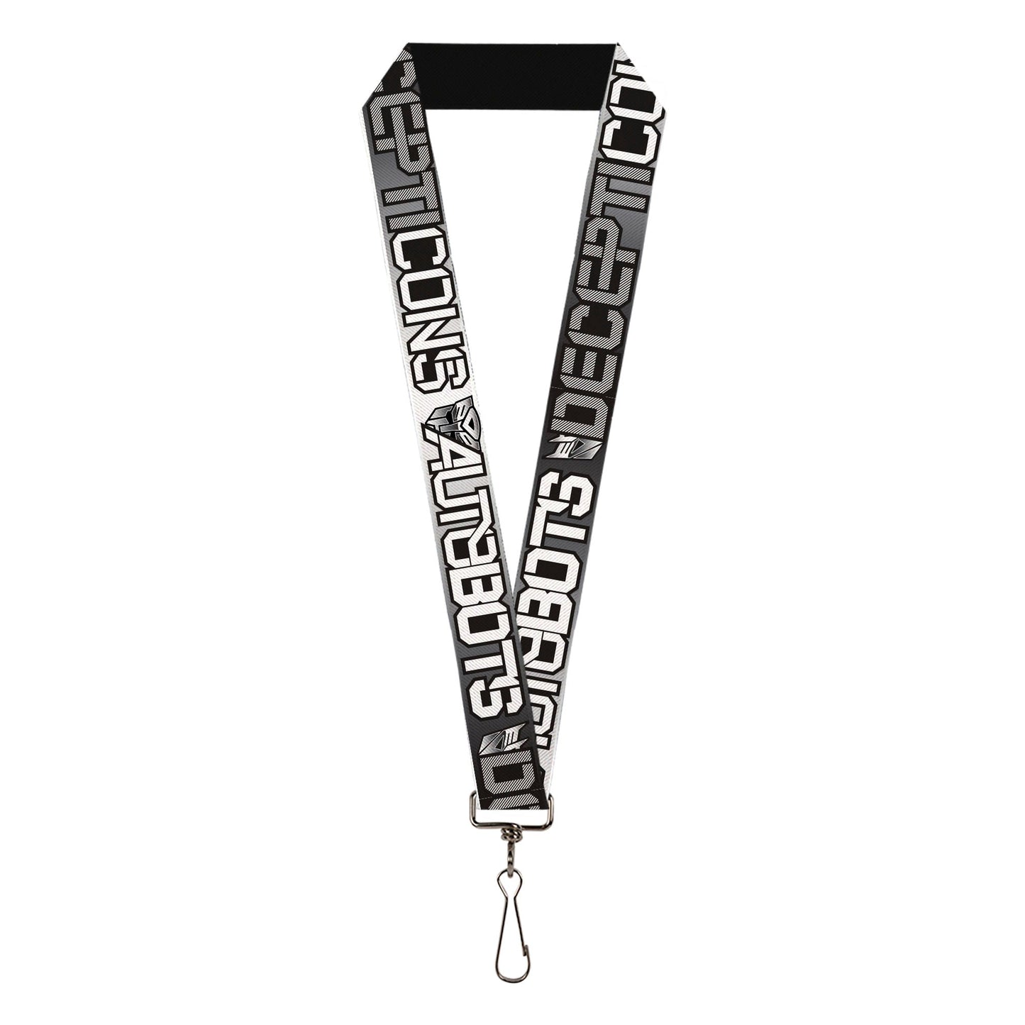 Lanyard - 1.0" - Transformers AUTOBOTS DECEPTICONS Shield and Text Grays/Black/White