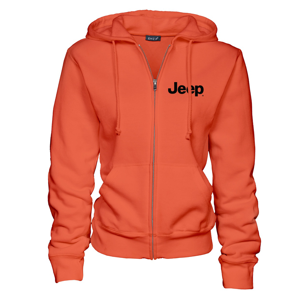 Ladies Jeep® Text Zip Hooded Sweatshirt - Harvest Orange