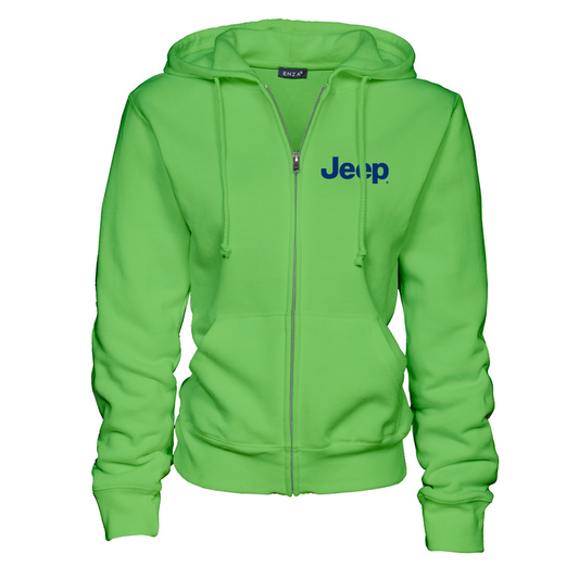 Ladies Jeep® Text Zip Hooded Sweatshirt - Lime