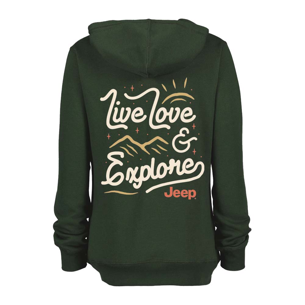 Ladies Jeep® Live Love Explore Zip-Hoodie - Olive Green-FINAL SALE