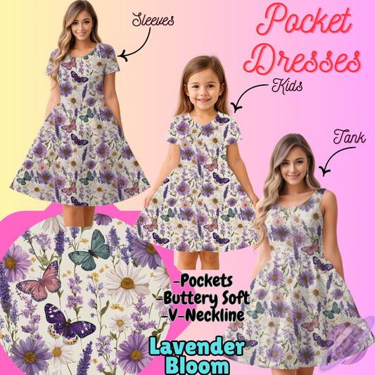 LAVENDER BLOOM-POCKET DRESS PREORDER-CLOSING 3/16