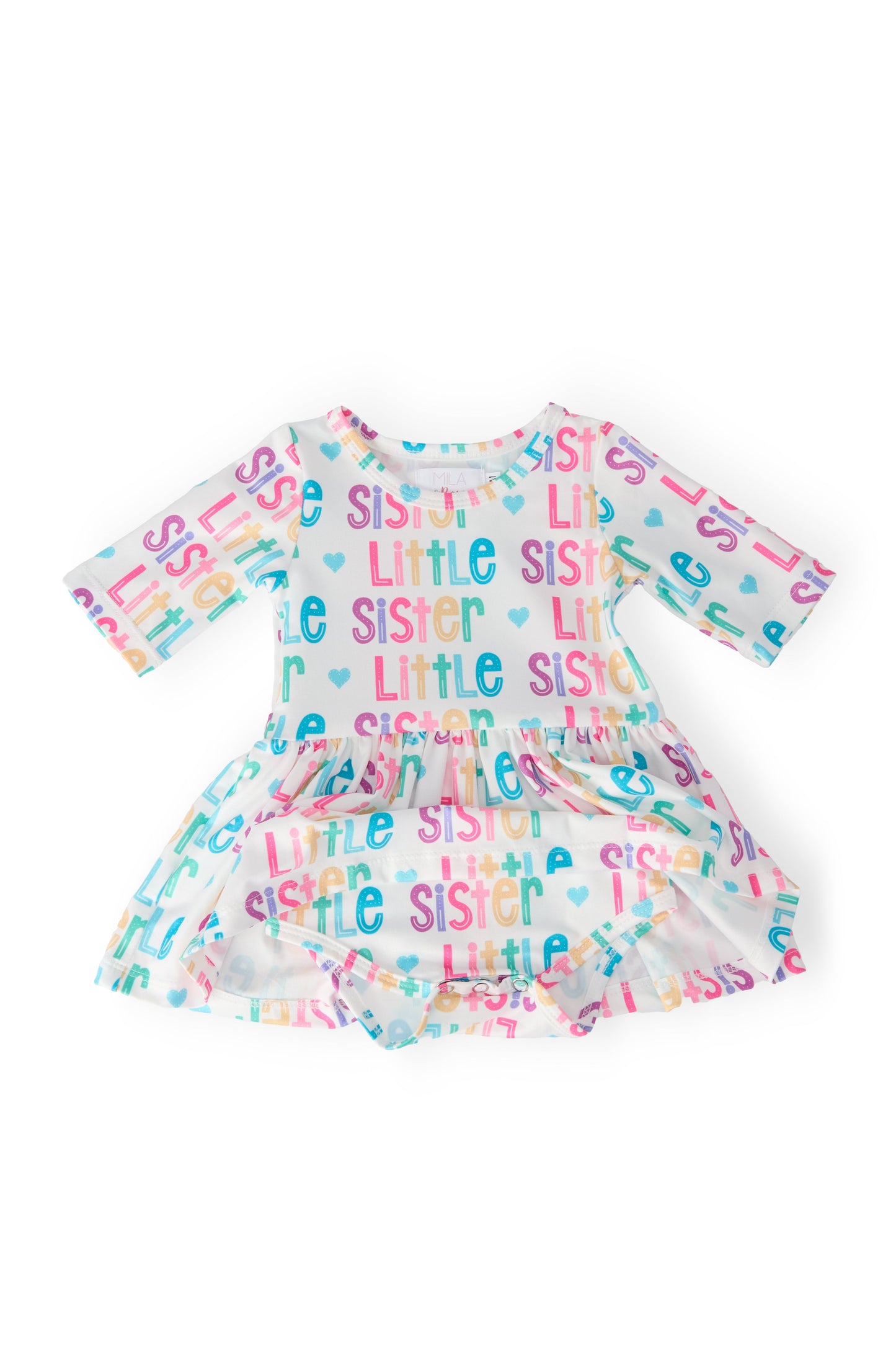 Little Sister 3/4 Sleeve Twirl Bodysuit