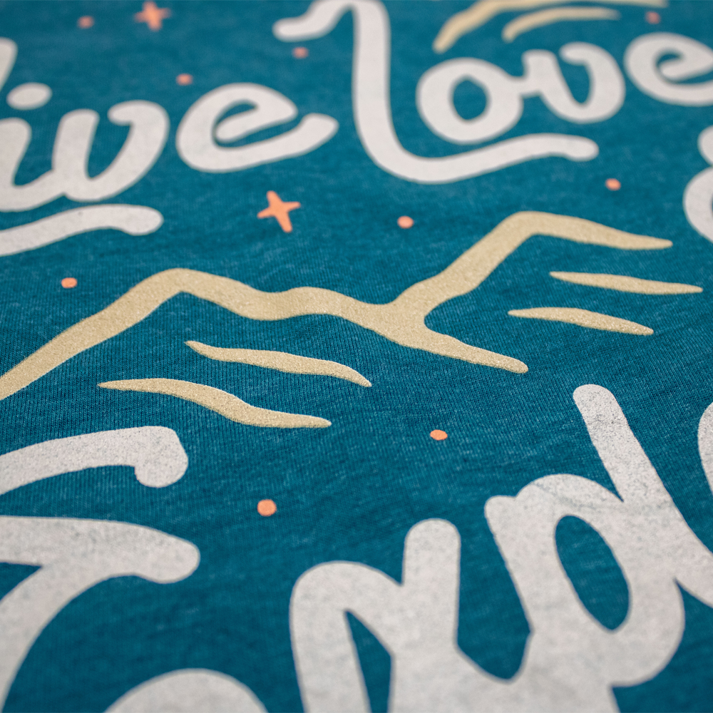 Ladies Jeep® V-neck Live Love Explore - Heather Teal