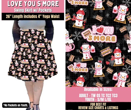 Preorder! Closes 10/15. ETA Jan. Love You S'more Swing Skirt