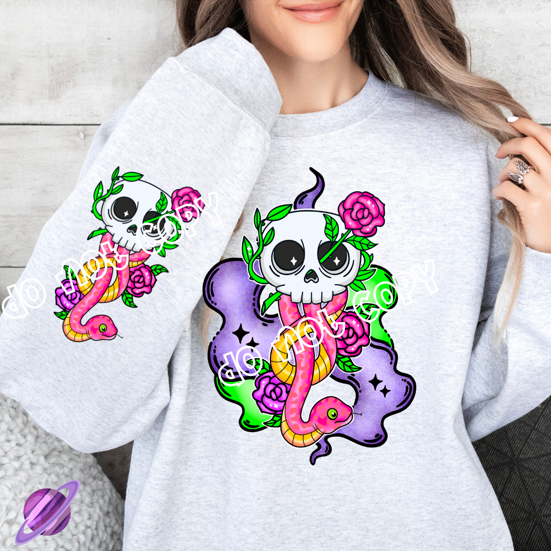 MAGIC STORY SKULL - MAGIC RUN - FRONT & SLEEVE DESIGN SWEATSHIRT