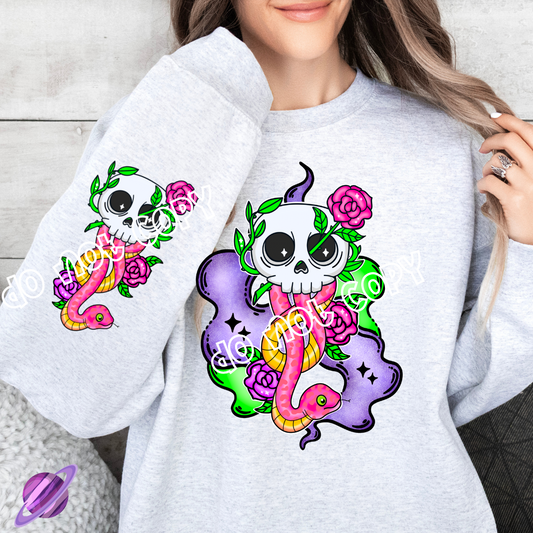 MAGIC STORY SKULL - MAGIC RUN - FRONT & SLEEVE DESIGN SWEATSHIRT