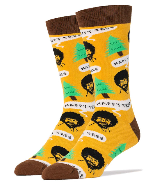 Men's  Bob Ross Happy Tree Socks